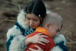 Avatar: The Last Airbender. (L to R) Kiawentiio as Katara, Gordon Cormier as Aang in season 1 of Avatar: The Last Airbender. Cr. Robert Falconer/Netflix © 2024