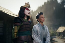 Avatar: The Last Airbender. (L to R) Maria Zhang as Suki, Tamlyn Tomita as Mayor Yukari in season 1 of Avatar: The Last Airbender. Cr. Robert Falconer/Netflix © 2023